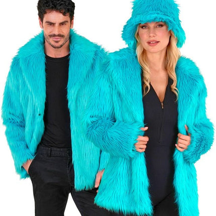 Bontjas Pluche Turquoise van Widmann koop je bij Partywinkel
