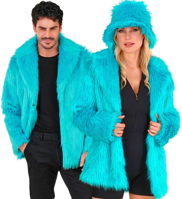 Bontjas Pluche Turquoise van Widmann koop je bij Partywinkel