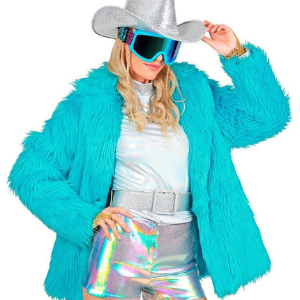Bontjas Pluche Turquoise van Widmann koop je bij Partywinkel