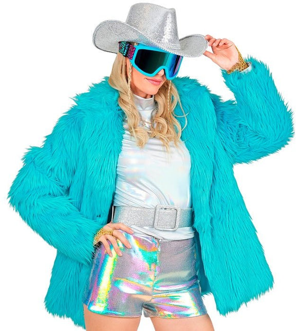 Bontjas Pluche Turquoise van Widmann koop je bij Partywinkel