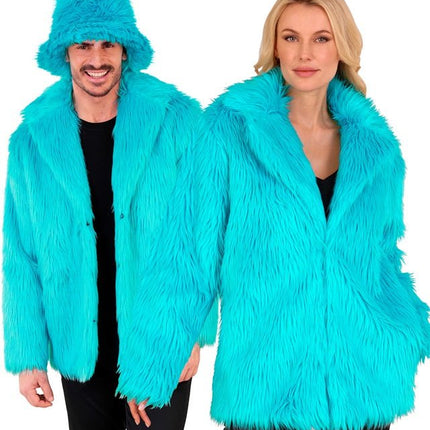 Bontjas Pluche Turquoise van Widmann koop je bij Partywinkel