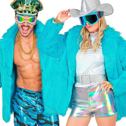 Bontjas Pluche Turquoise van Widmann koop je bij Partywinkel
