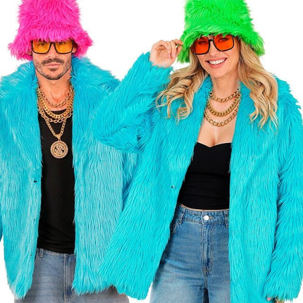 Bontjas Pluche Turquoise van Widmann koop je bij Partywinkel