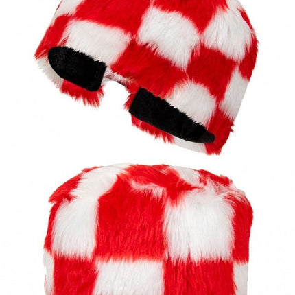 Bontmuts Rood Wit Geblokt van PartyXplosion koop je bij Partywinkel