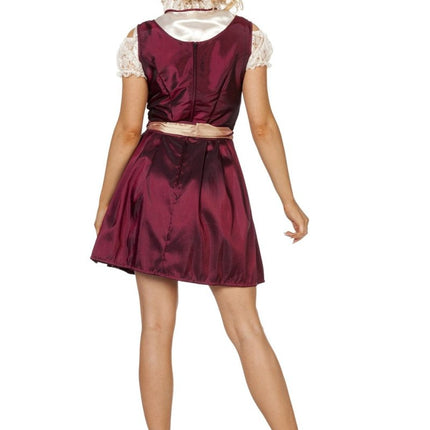Bordeaux Rode Dirndl Jurk Oktoberfest Dames van Wilbers & Wilbers koop je bij Partywinkel