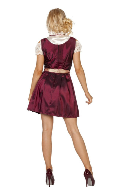 Bordeaux Rode Dirndl Jurk Oktoberfest Dames van Wilbers & Wilbers koop je bij Partywinkel