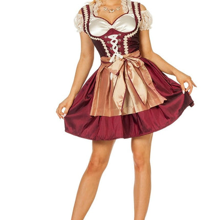 Bordeaux Rode Dirndl Jurk Oktoberfest Dames van Wilbers & Wilbers koop je bij Partywinkel