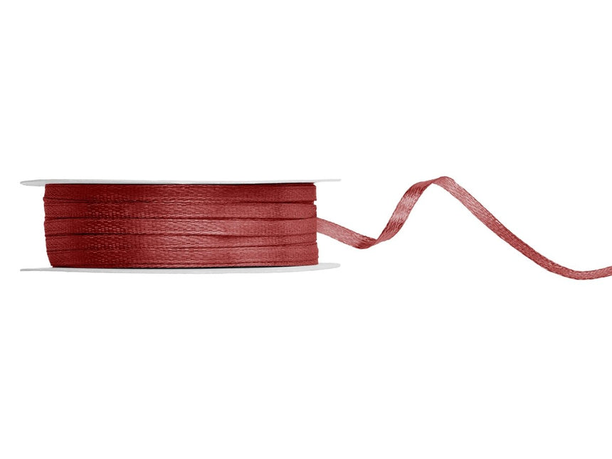 Bordeaux Rode Lint 3Mm 50m van Partydeco koop je bij Partywinkel