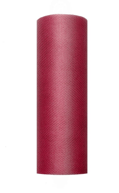 Bordeaux Rode Tule Rol 15cm 9m van Partydeco koop je bij Partywinkel