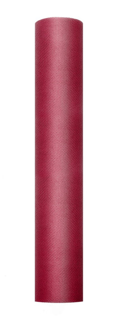 Bordeaux Rode Tule Rol 30cm 9m van Partydeco koop je bij Partywinkel