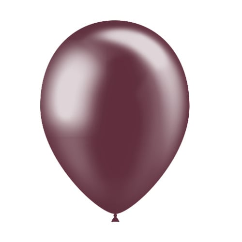 Bordeaux Rood Ballonnen Metallic 25cm 50st van Balloonia koop je bij Partywinkel