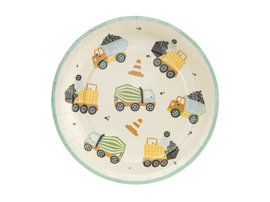 Borden Bouwvoertuigen 18cm 6st van Partydeco koop je bij Partywinkel