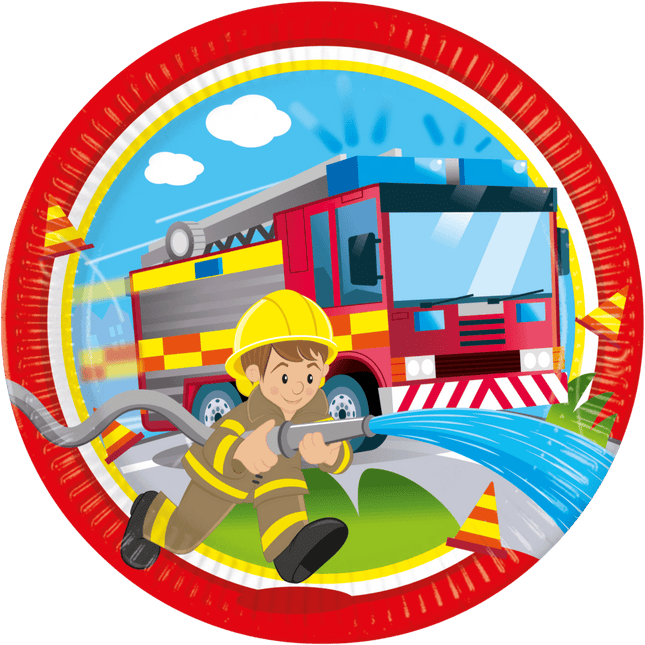 Borden Brandweer 23cm 8st van Procos koop je bij Partywinkel