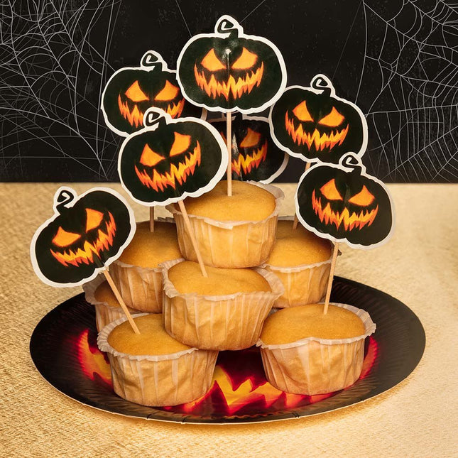 Borden Creepy Pumpkin Papier 23cm 10st van Boland koop je bij Partywinkel