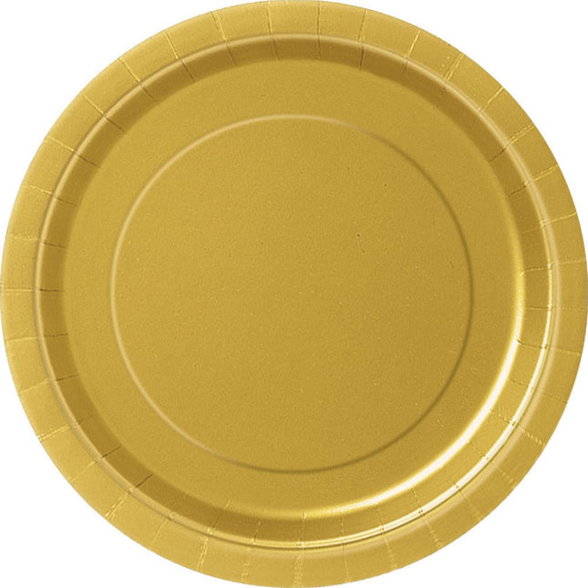 Borden Goud 22cm 8st van Unique koop je bij Partywinkel