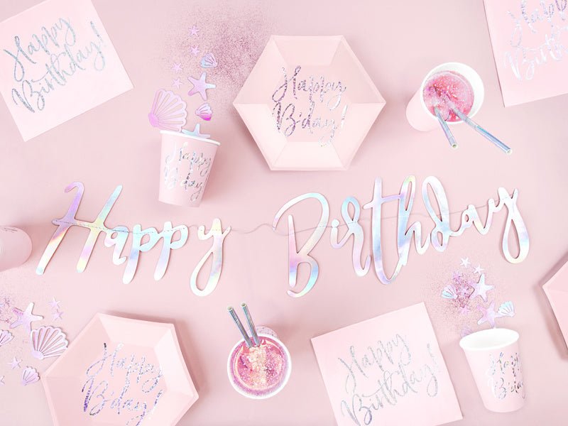 Borden Happy Birthday Lichtoze 20cm 6st van Partydeco koop je bij Partywinkel