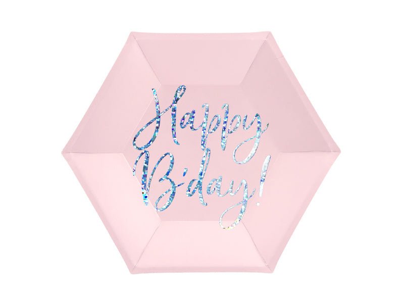 Borden Happy Birthday Lichtoze 20cm 6st van Partydeco koop je bij Partywinkel