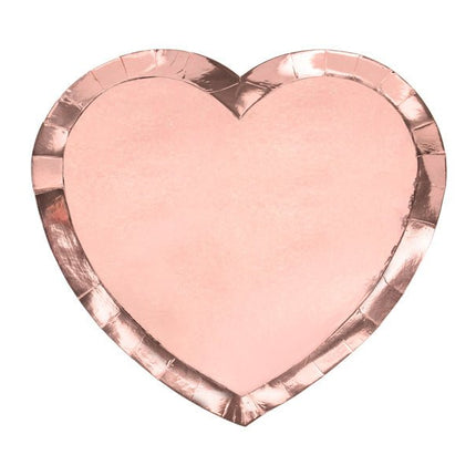 Borden Hart Rose Goud 21cm 6st van Partydeco koop je bij Partywinkel