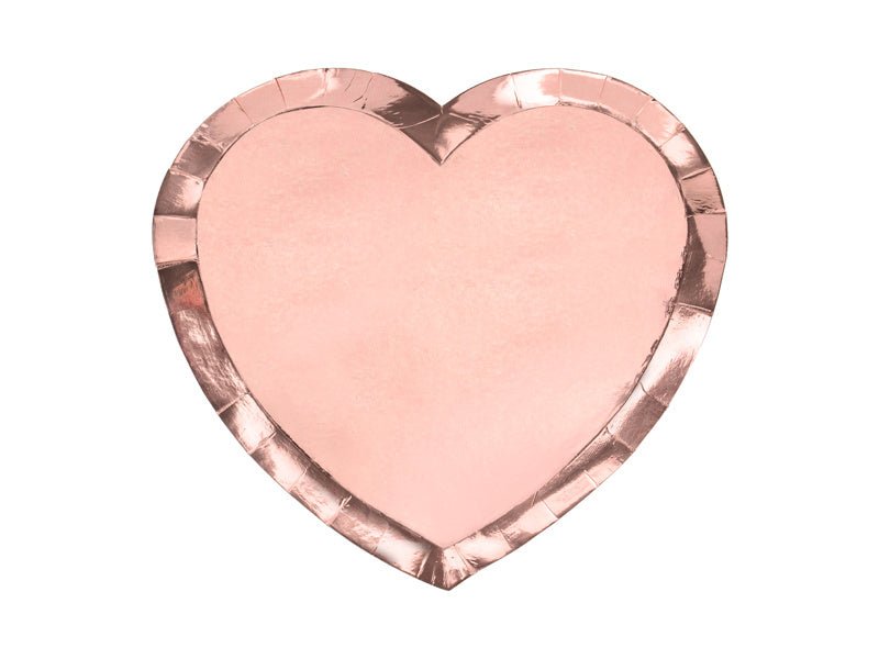 Borden Hart Rose Goud 21cm 6st van Partydeco koop je bij Partywinkel