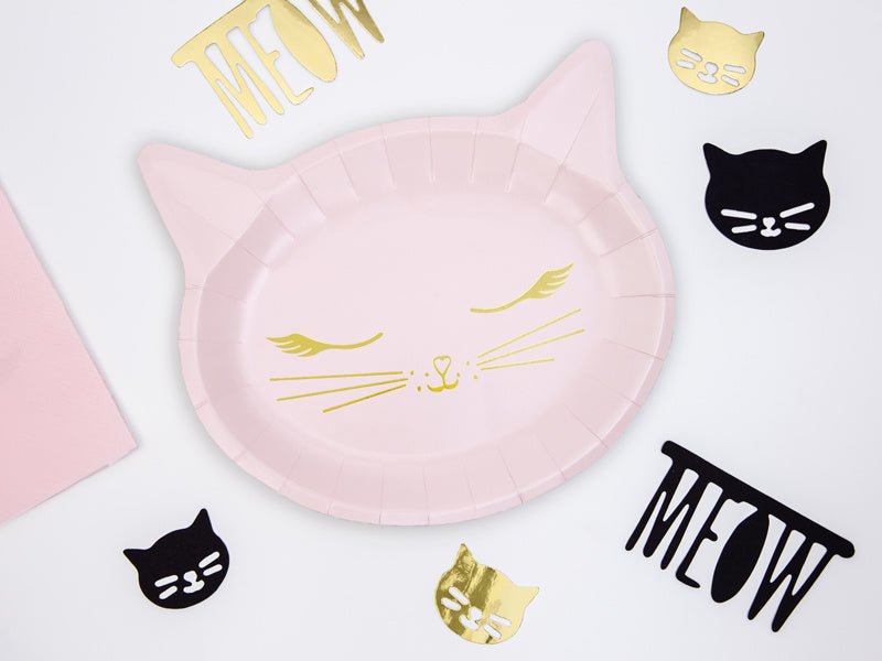 Borden Kat 22cm 6st van Partydeco koop je bij Partywinkel