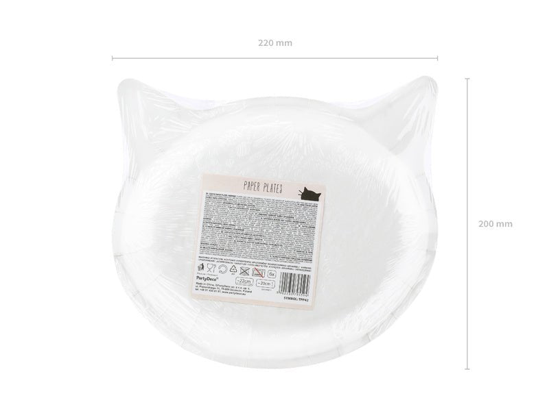 Borden Kat 22cm 6st van Partydeco koop je bij Partywinkel