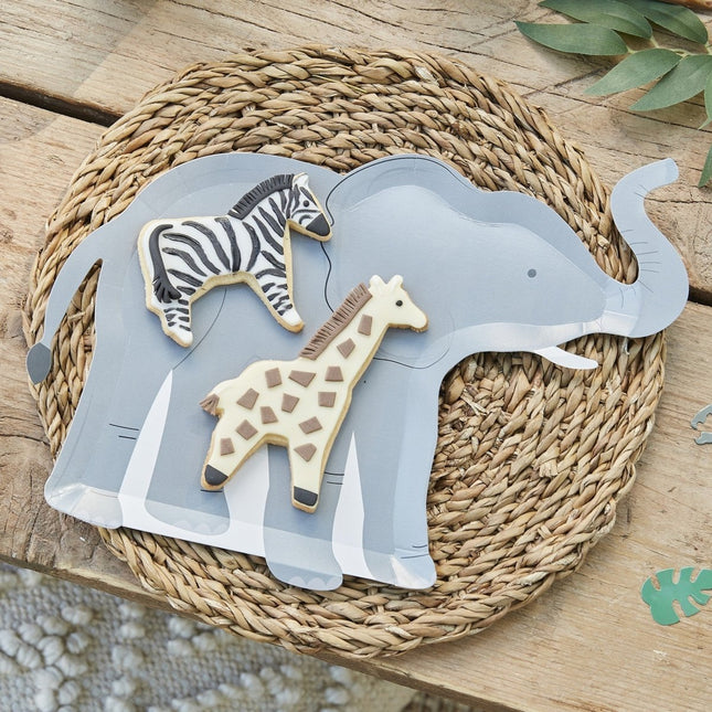 Borden Olifant 30cm 8st van Ginger Ray koop je bij Partywinkel