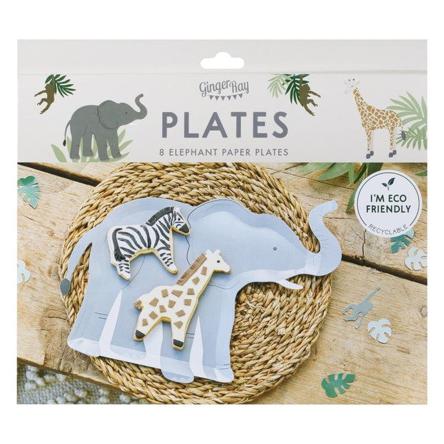 Borden Olifant 30cm 8st van Ginger Ray koop je bij Partywinkel