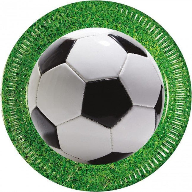 Borden Voetbal 23cm 8st van Procos koop je bij Partywinkel