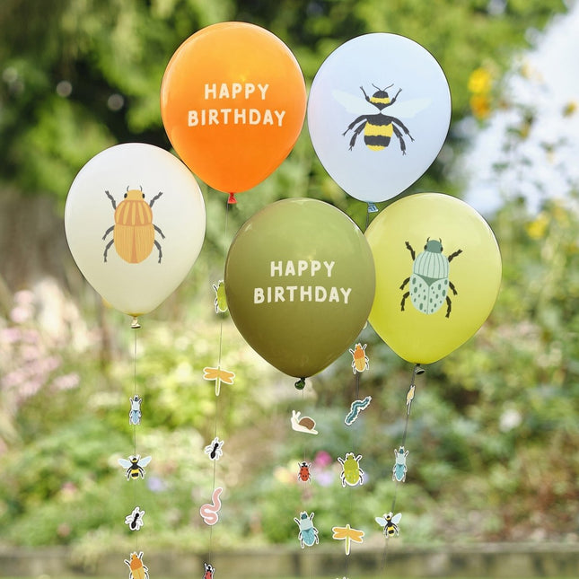 Bosdier Ballonnen Happy Birthday 5st van Ginger Ray koop je bij Partywinkel