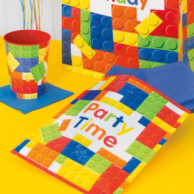Bouwstenen Verjaardag Uitdeelzakjes 8st van Unique koop je bij Partywinkel