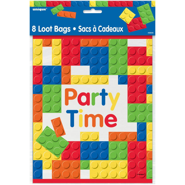 Bouwstenen Verjaardag Uitdeelzakjes 8st van Unique koop je bij Partywinkel