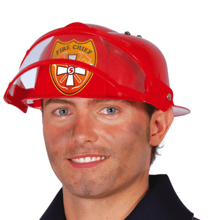Brandweer Helm Rood van Fiestas Guirca koop je bij Partywinkel