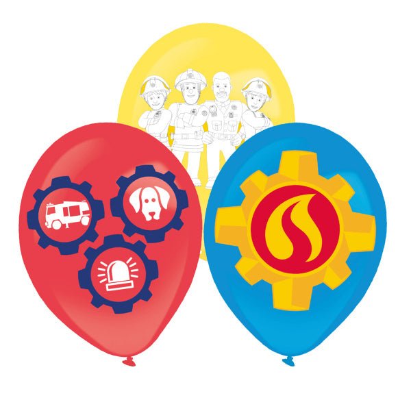Brandweerman Sam Ballonnen 27,5cm 6st van Riethmueller koop je bij Partywinkel