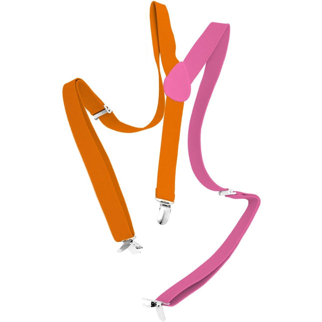 Bretels Colorblock Oranje/Roze van Folat koop je bij Partywinkel