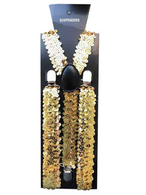 Bretels Paillet Goud - Breedte 2,5 cm van Partychimp koop je bij Partywinkel