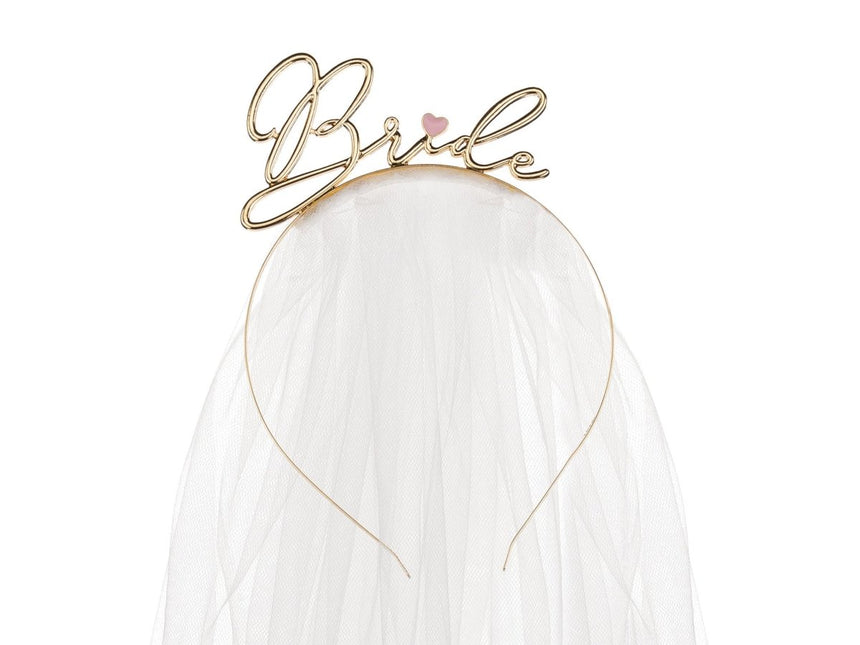 Bride Haarband Goud van Partydeco koop je bij Partywinkel
