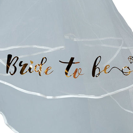 Bride To Be Sluier 70cm van Fiestas Guirca koop je bij Partywinkel