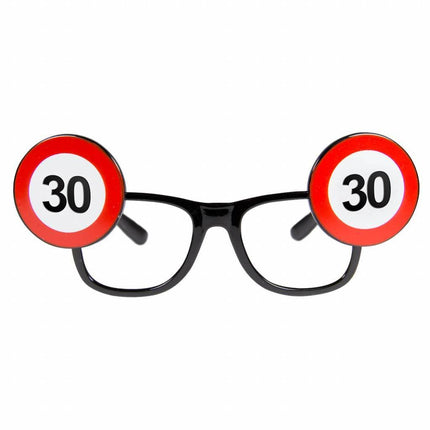 Bril 30 Jaar Verkeersbord van Folat koop je bij Partywinkel