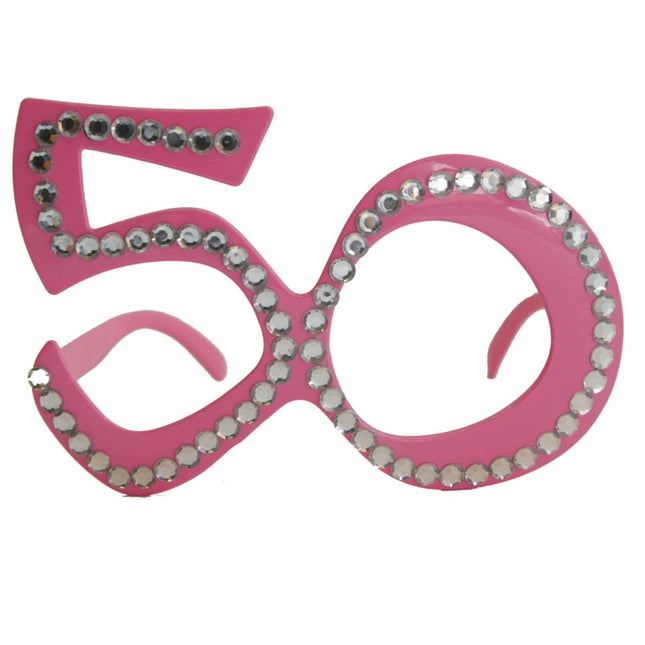 Bril 50 Jaar Roze van Folat koop je bij Partywinkel