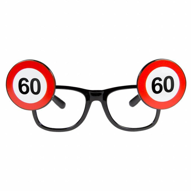 Bril 60 Jaar Verkeersbord van Folat koop je bij Partywinkel