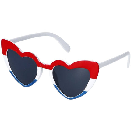 Bril - Hart - RoodWitBlauw van Folat koop je bij Partywinkel