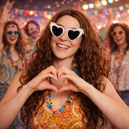 Bril Love Parels van Partychimp koop je bij Partywinkel