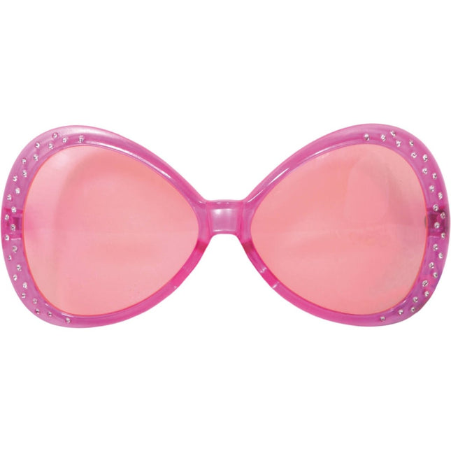 Bril met roze diamantframe van Folat koop je bij Partywinkel