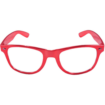 Bril Metallic Rood van Folat koop je bij Partywinkel