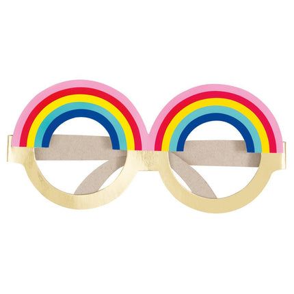 Bril Regenboog 15,2cm 4st van Unique koop je bij Partywinkel