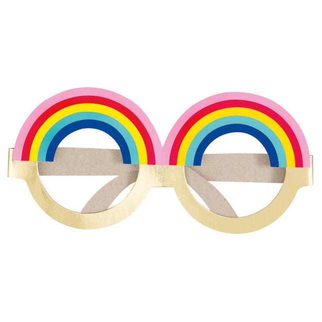 Bril Regenboog 15,2cm 4st van Unique koop je bij Partywinkel