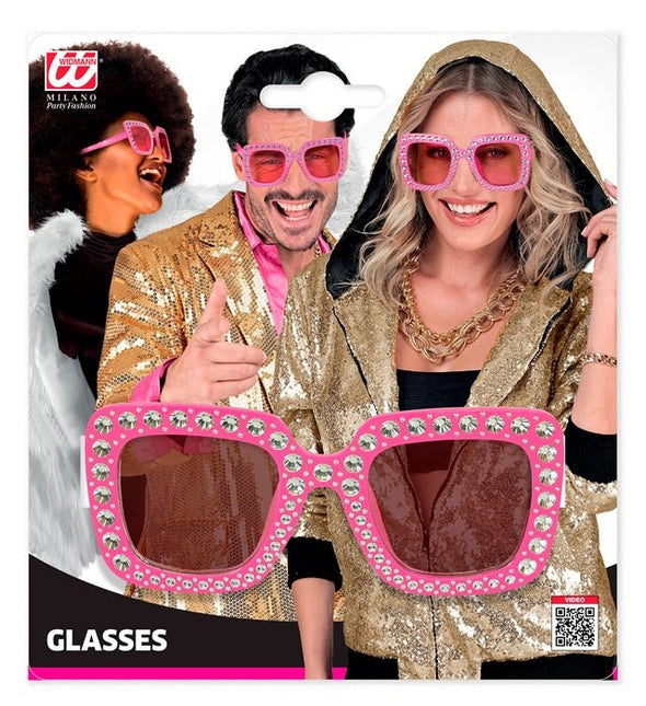BRIL ROZE MET STRASS van Widmann koop je bij Partywinkel