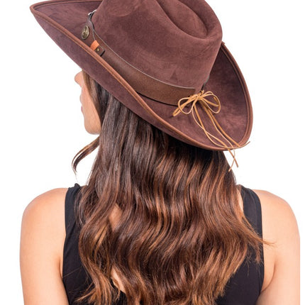 Brown Cowboy Hat with Bull's Head, One Size