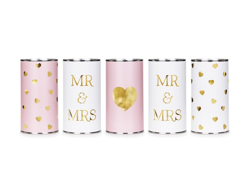 Bruiloft Autodecoratie Blikjes 14cm 5st van Partydeco koop je bij Partywinkel