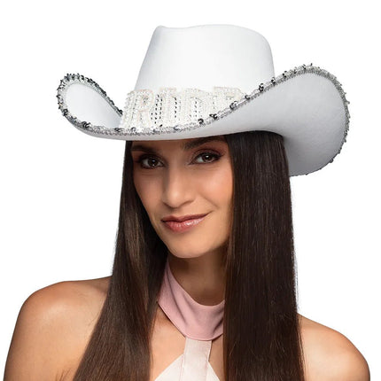 Bruiloft Cowboyhoed Bride Glitters van Boland koop je bij Partywinkel